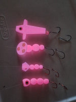 Pink glow kokanee and Trout lures